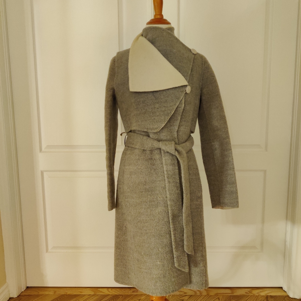 Mackage Double Face Alpaca/Wool Wrap Coat with Belt, XS